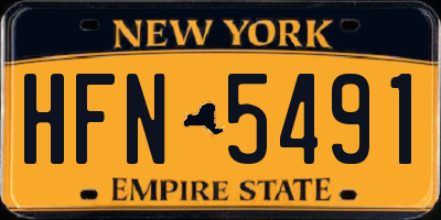NY license plate HFN5491