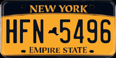 NY license plate HFN5496