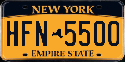 NY license plate HFN5500