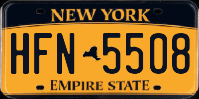 NY license plate HFN5508
