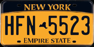 NY license plate HFN5523