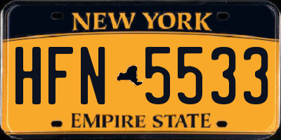 NY license plate HFN5533