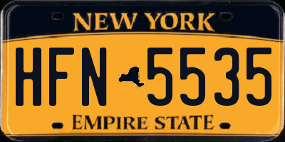 NY license plate HFN5535