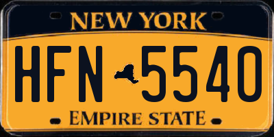 NY license plate HFN5540