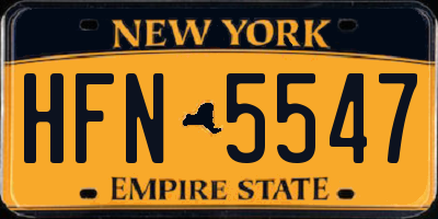 NY license plate HFN5547