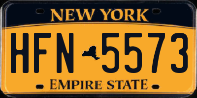 NY license plate HFN5573
