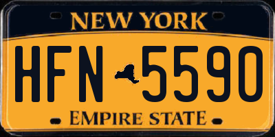 NY license plate HFN5590