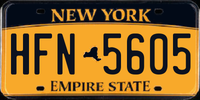 NY license plate HFN5605