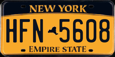 NY license plate HFN5608