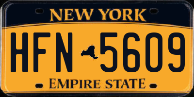 NY license plate HFN5609