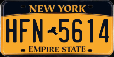 NY license plate HFN5614