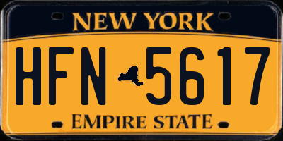 NY license plate HFN5617