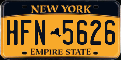NY license plate HFN5626