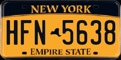 NY license plate HFN5638