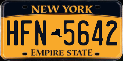 NY license plate HFN5642