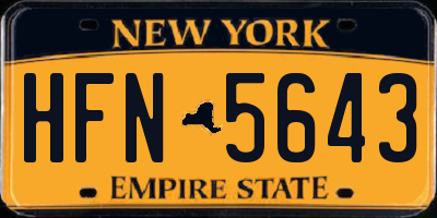 NY license plate HFN5643