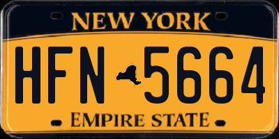 NY license plate HFN5664