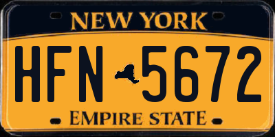 NY license plate HFN5672