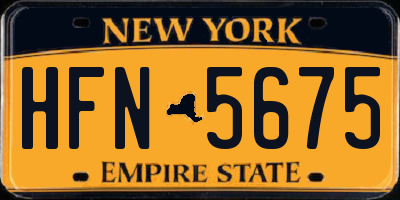 NY license plate HFN5675