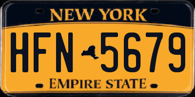 NY license plate HFN5679