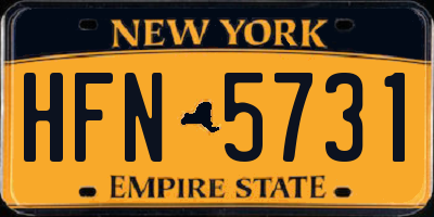 NY license plate HFN5731