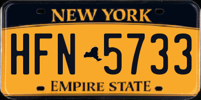 NY license plate HFN5733