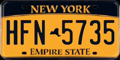 NY license plate HFN5735