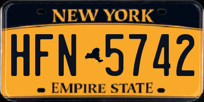 NY license plate HFN5742
