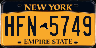 NY license plate HFN5749