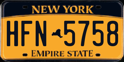 NY license plate HFN5758