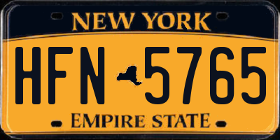 NY license plate HFN5765