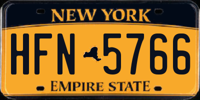 NY license plate HFN5766