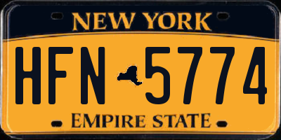NY license plate HFN5774