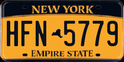 NY license plate HFN5779