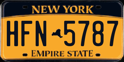 NY license plate HFN5787