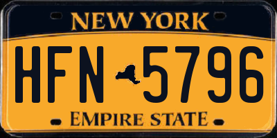 NY license plate HFN5796