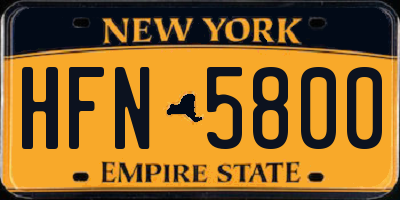 NY license plate HFN5800