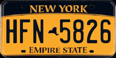 NY license plate HFN5826