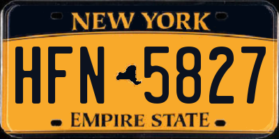 NY license plate HFN5827