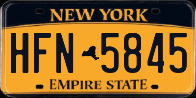 NY license plate HFN5845