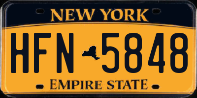NY license plate HFN5848