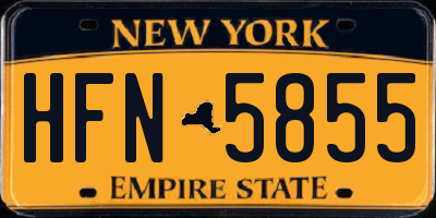 NY license plate HFN5855