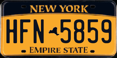 NY license plate HFN5859