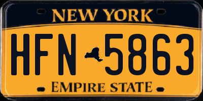 NY license plate HFN5863