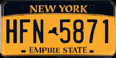 NY license plate HFN5871