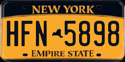 NY license plate HFN5898