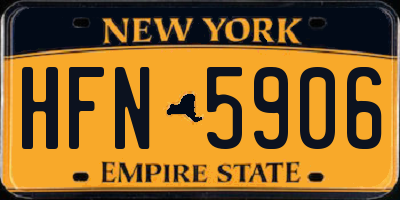 NY license plate HFN5906