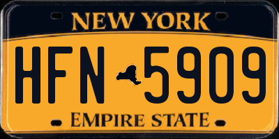 NY license plate HFN5909
