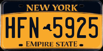 NY license plate HFN5925