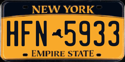 NY license plate HFN5933